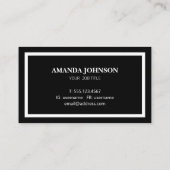 Lässig Schwarz/Weiß Visitenkarte (Rückseite)