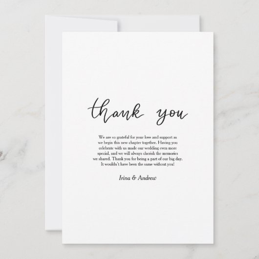 Lässig Simple Dankeschön Script Wedding Foto (Rückseite)