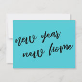 Lässig Türkis Neujahrsankündigung Neuer Zuhause Mitteilungskarte (Vorderseite)