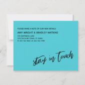 Lässig Türkis Neujahrsankündigung Neuer Zuhause Mitteilungskarte (Rückseite)