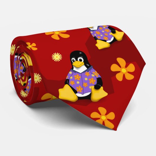 Lässig Tux Red Strip Krawatte (Gerollt)