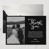 Lässig Vielen Dank, dass Sie Script Black Wedding Dankeskarte (Vorne/Hinten)