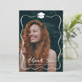 Lässig Vielen Dank, dass Sie Script Graduate Hat F Dankeskarte (Stehend Vorderseite)