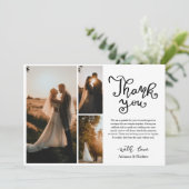 Lässig Vielen Dank, dass Sie Script Wedding Foto C Dankeskarte (Stehend Vorderseite)