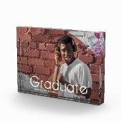 Lässig White Script Abschluss Moderner Fotoblock (Rechts)