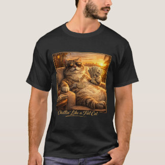 Lässig wie eine fette Katze Lustiges Katzen-T-Shir T-Shirt