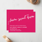 Lässig Zuhause Sweet Zuhause - Neue Address Raspbe Mitteilungskarte (Vorderseite/Rückseite Beispiel)