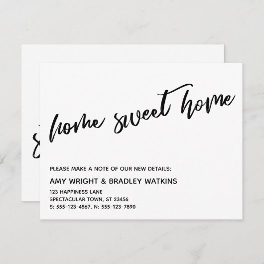 Lässig Zuhause Sweet Zuhause - Neue Adresskarte Mitteilungskarte (Vorne/Hinten)
