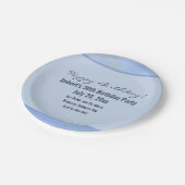 Lässige Abstrakt-blaugelbe Muster - Ereignisdetail Pappteller (Schrägansicht)