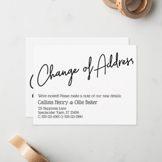 Lässige Adressenänderung Einfache Ankündigung (Vorderseite/Rückseite Beispiel)
