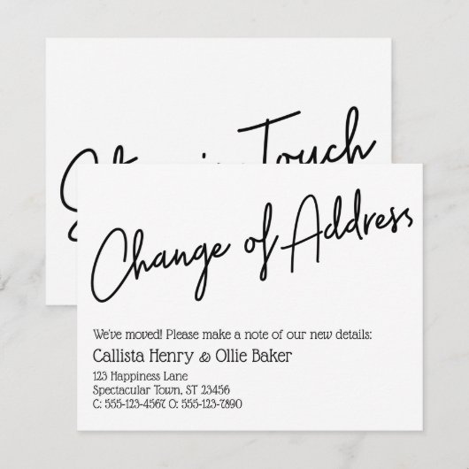 Lässige Adressenänderung Einfache Ankündigung (Vorne/Hinten)