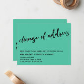 Lässige Änderung der Anschrift Biscay Green Ankünd Mitteilungskarte (Vorderseite/Rückseite Beispiel)