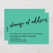 Lässige Änderung der Anschrift Biscay Green Ankünd Mitteilungskarte (Vorne/Hinten)