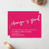 Lässige Änderung ist eine gute neue Address Raspbe Mitteilungskarte (Vorderseite/Rückseite Beispiel)