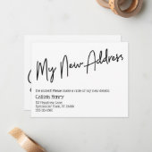 Lässige Ankündigung meiner neuen Adresse Schwarz/W (Vorderseite/Rückseite Beispiel)