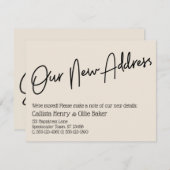 Lässige Ankündigung unserer neuen Adresse Cream (Vorne/Hinten)