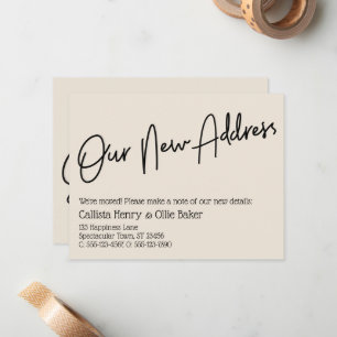 Lässige Ankündigung unserer neuen Adresse Cream