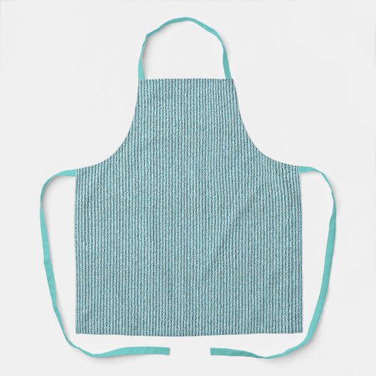 Lässige Aqua-Kordelstreifen-Muster Schürze (Vorderseite)
