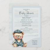 Lässige Bear Baby Dusche Einladung (Vorne/Hinten)