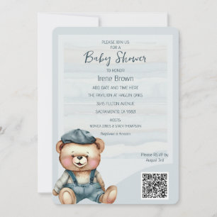 Lässige Bear Baby Dusche Einladung