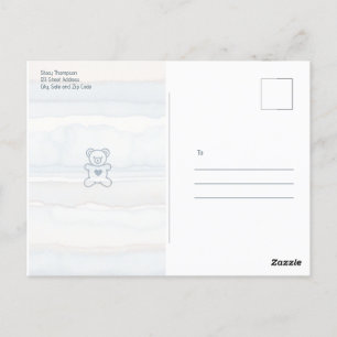 Lässige Bear Baby Dusche Einladung Postkarte