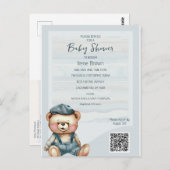 Lässige Bear Baby Dusche Einladung Postkarte (Vorne/Hinten)