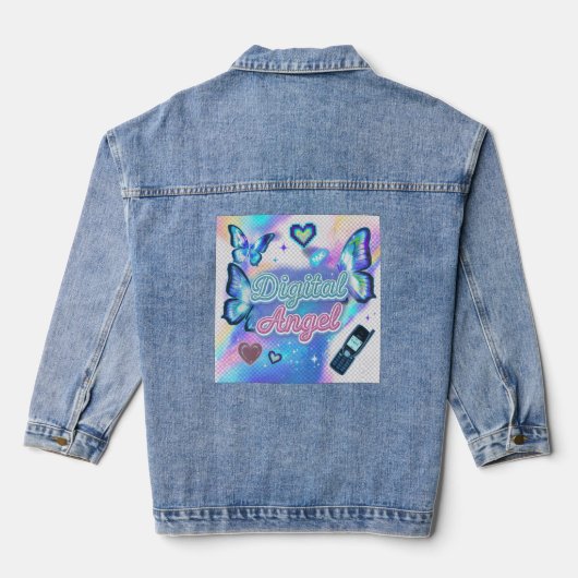 Lässige blaue Jeansjacke für Frauen (Rückseite)