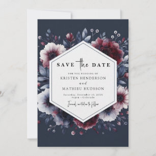 Lässige Bohemische Burgundy-Hochzeit Save The Date
