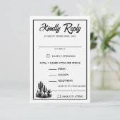 Lässige Cactus Food Choices RSVP Card (Stehend Vorderseite)
