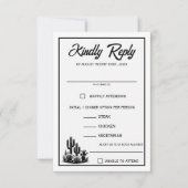 Lässige Cactus Food Choices RSVP Card Karte (Vorderseite)