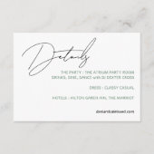 Lässige Chic Handwriting Style Hochzeitsszenario Begleitkarte (Vorderseite)