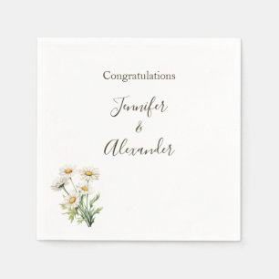 Lässige Country Wedding Daisy Floral Personalisier Serviette