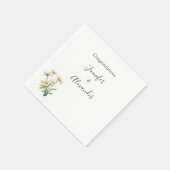 Lässige Country Wedding Daisy Floral Personalisier Serviette (Ecke)
