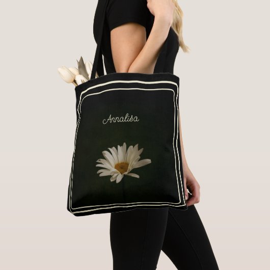 Lässige Daisy Blume Personalisiert Black Tasche (Von Nahem)