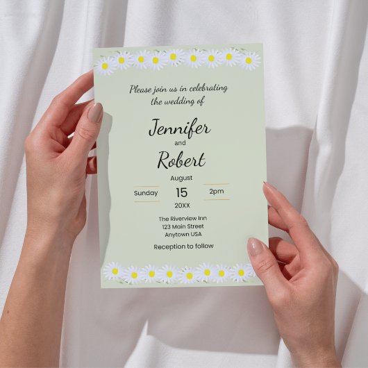 Lässige Daisy-Hochzeitseinladung Einladung