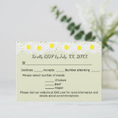 Lässige Daisy RSVP-Karte RSVP Karte (Stehend Vorderseite)