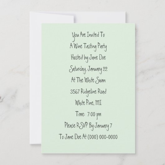 Lässige Damenglasprobe Party Einladungen (Rückseite)