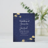 Lässige Denim und wilde Blume Hochzeit Postkarte (Stehend Vorderseite)
