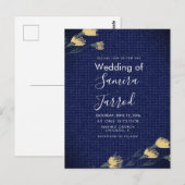 Lässige Denim und wilde Blume Hochzeit Postkarte (Vorne/Hinten)