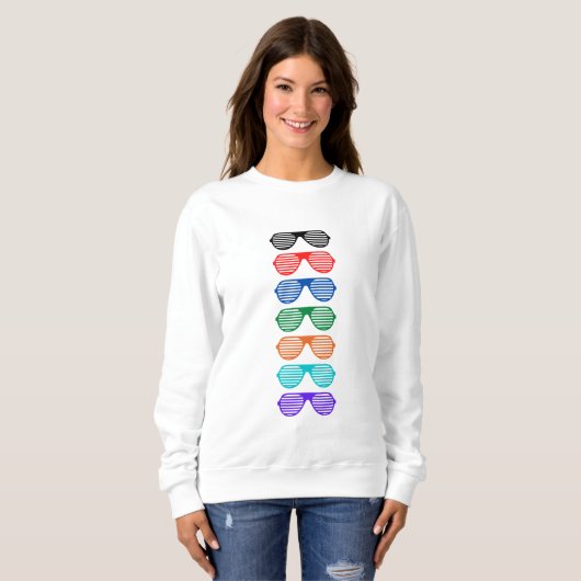 Lässige dunkle Brille FrauenSweatshirt Sweatshirt (Vorne ganz)
