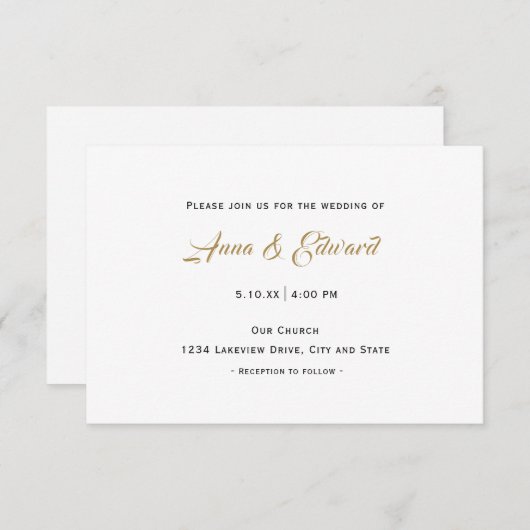 Lässige Einladung zur Hochzeit (Vorne/Hinten)