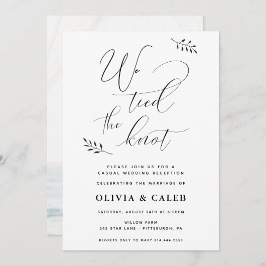 Lässige Einladung zur Hochzeitsempfehlung (Vorne/Hinten)