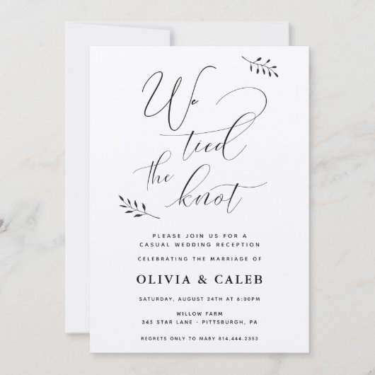 Lässige Einladung zur Hochzeitsempfehlung (Vorderseite)