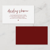 Lässige Eleganz, Display-Dusche, Burgund, Hochzeit Begleitkarte (Vorne/Hinten)