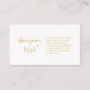 Lässige Eleganz minimal, Gold, Flitterwochen Wünsc Begleitkarte