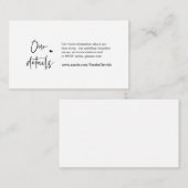 Lässige Eleganz, Minimal, Schwarz, Details zur Hoc Begleitkarte (Vorne/Hinten)