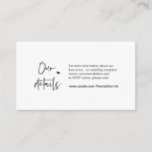 Lässige Eleganz, Minimal, Schwarz, Details zur Hoc Begleitkarte (Vorderseite)