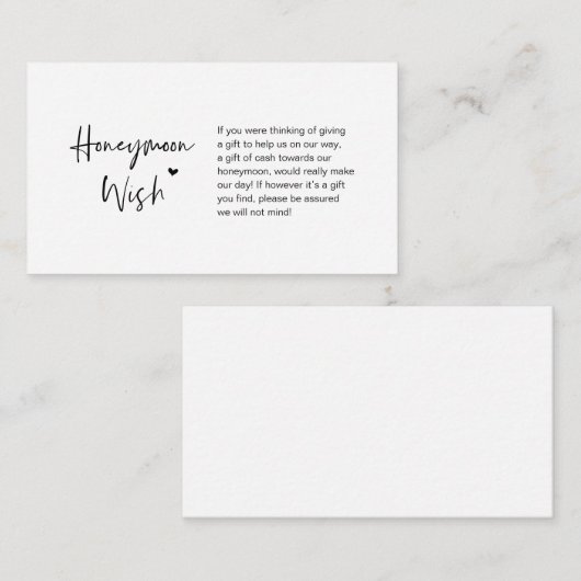 Lässige Eleganz minimal, Schwarze Tinte, Flitterwo Begleitkarte (Vorne/Hinten)