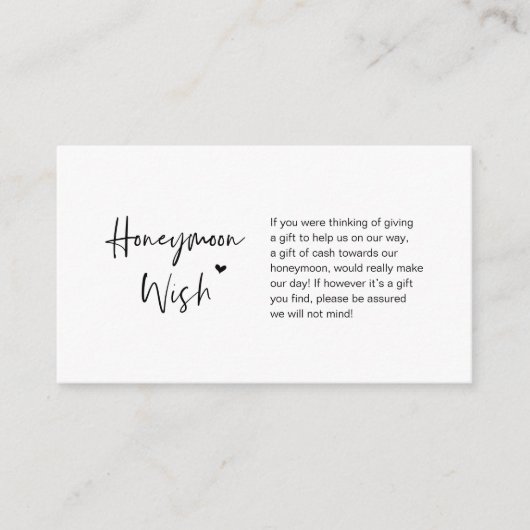 Lässige Eleganz minimal, Schwarze Tinte, Flitterwo Begleitkarte (Vorderseite)