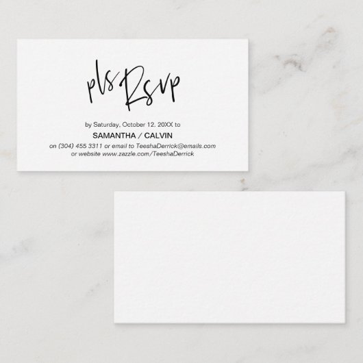 Lässige Eleganz, Schwarz-Grau-Script, UAWG Respons Begleitkarte (Vorne/Hinten)